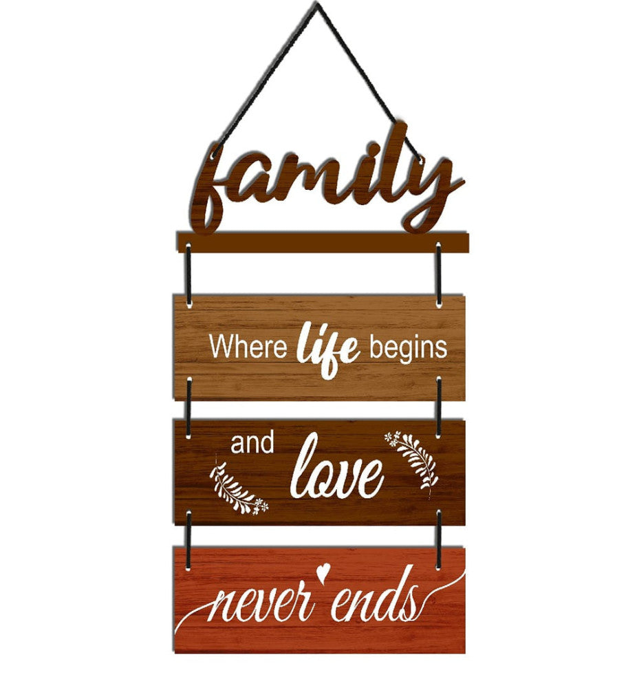 Family Where Life Begins & Love Never Ends Wooden Wall