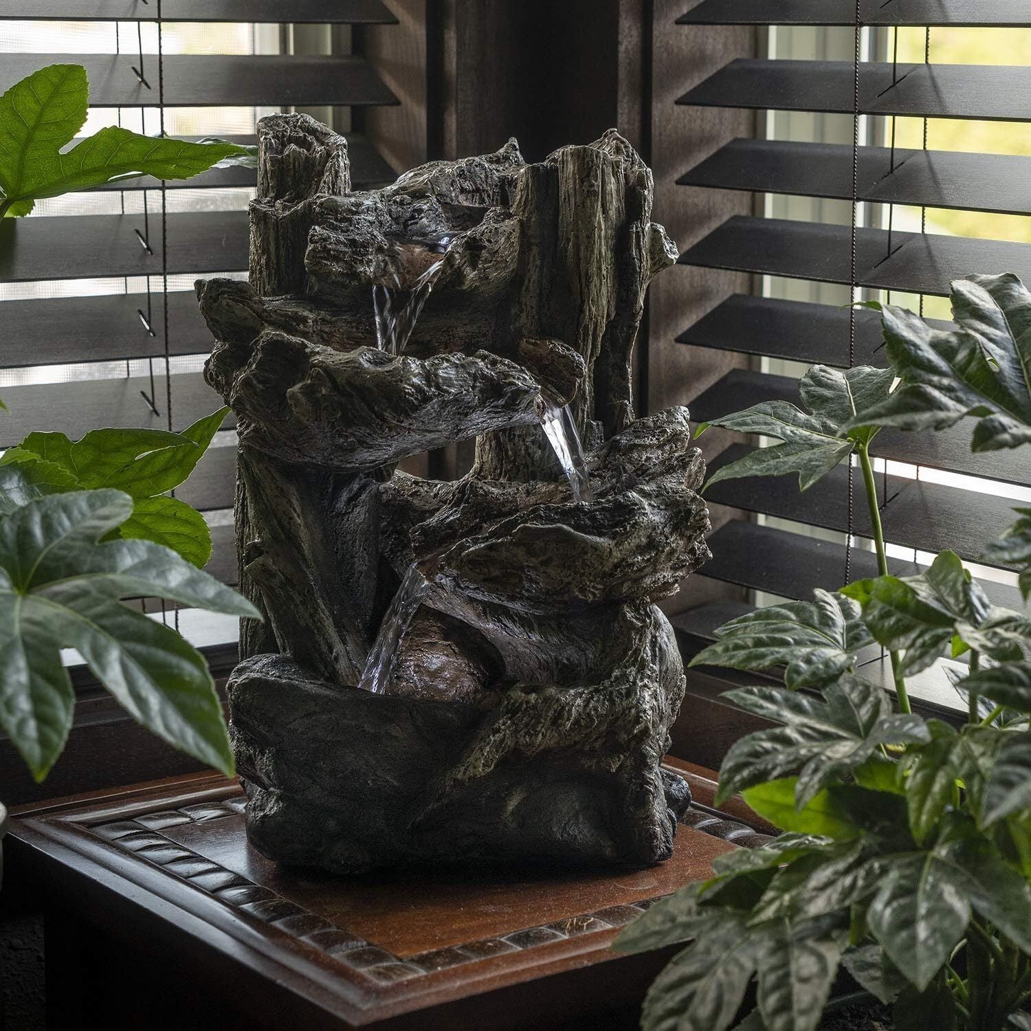 14 Inch Mini 3 Tier Rainforest Water Fountain for Home |Small Water Fountain for Living Room, Water Fountain for Home vastu, Fountain for Home décor Waterfall