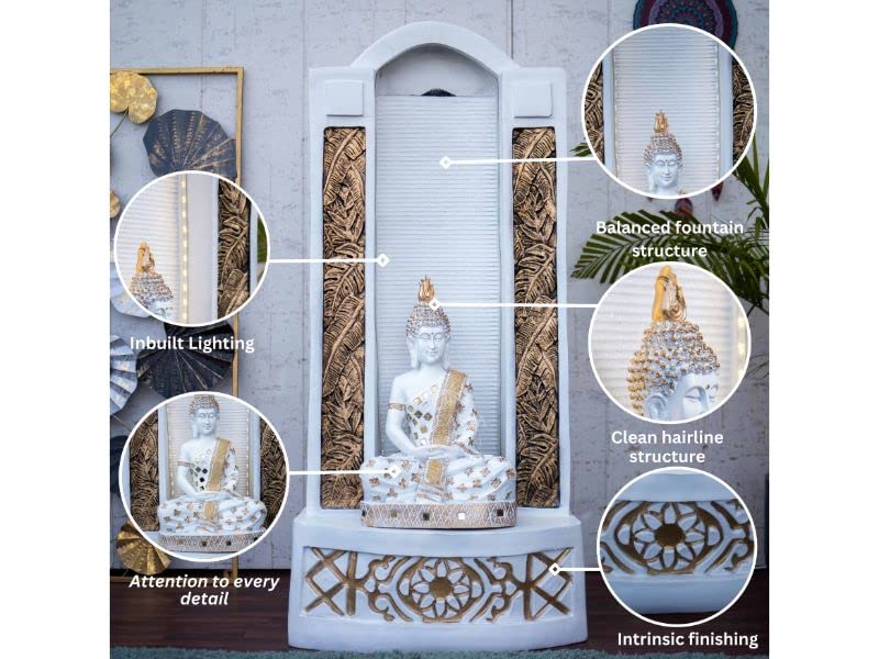 Slate Buddha 4ft Water Fountain for Home, Indoor Big Size Fountain, Garden, vastu
