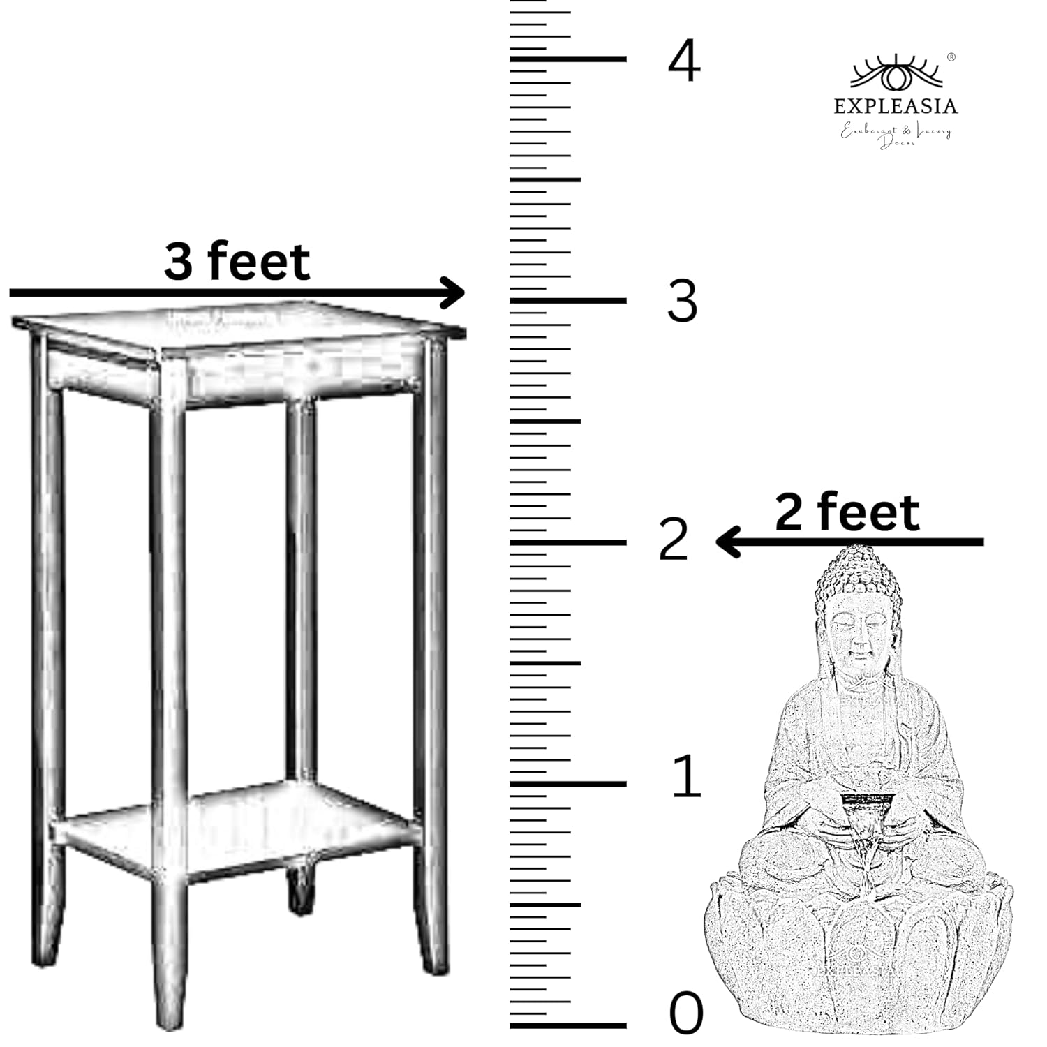 2ft Divine Buddha Fountain for Home, Buddha Water Fountain Indoor Home décor, Buddha Water Fountain Big Size, Waterfall Fountain Indoor Home décor ( Brown)