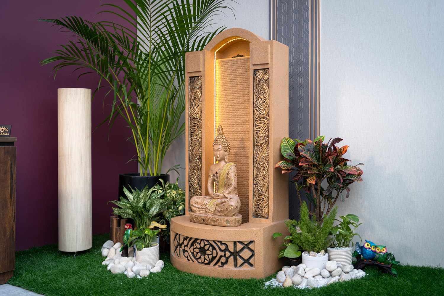 Slate Buddha 4ft Water Fountain for Home, Indoor Big Size Fountain, Garden, vastu