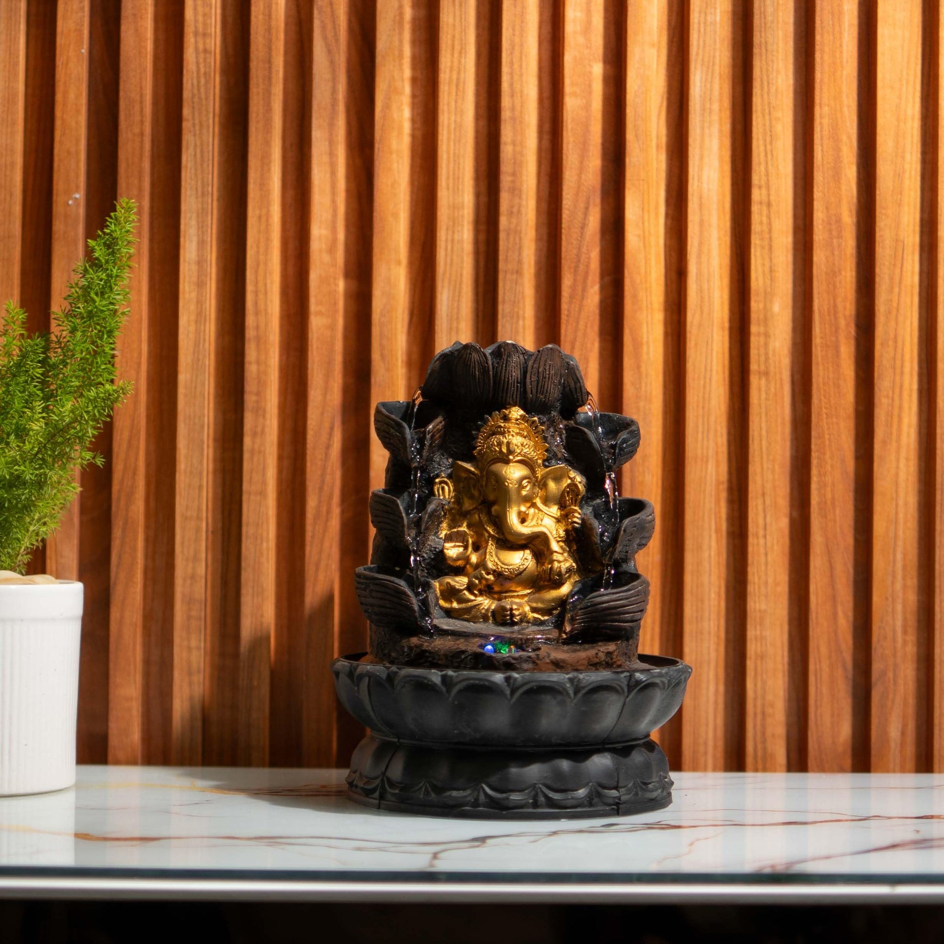 10 Inch Mini Ganesha Table top Water Fountain for Home and Office | |Living Room Decor| Gift Items | Home & Office Decor