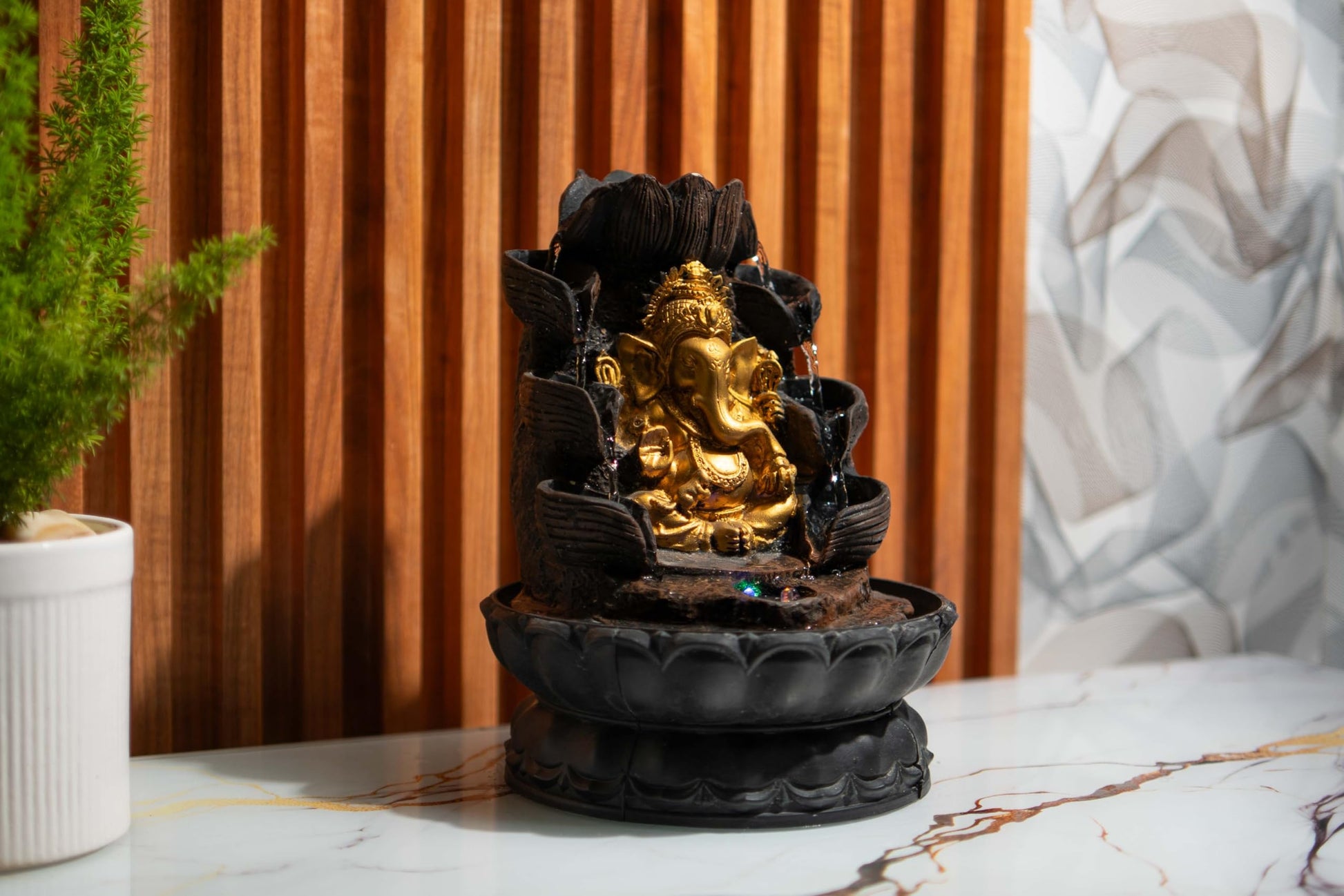 10 Inch Mini Ganesha Table top Water Fountain for Home and Office | |Living Room Decor| Gift Items | Home & Office Decor