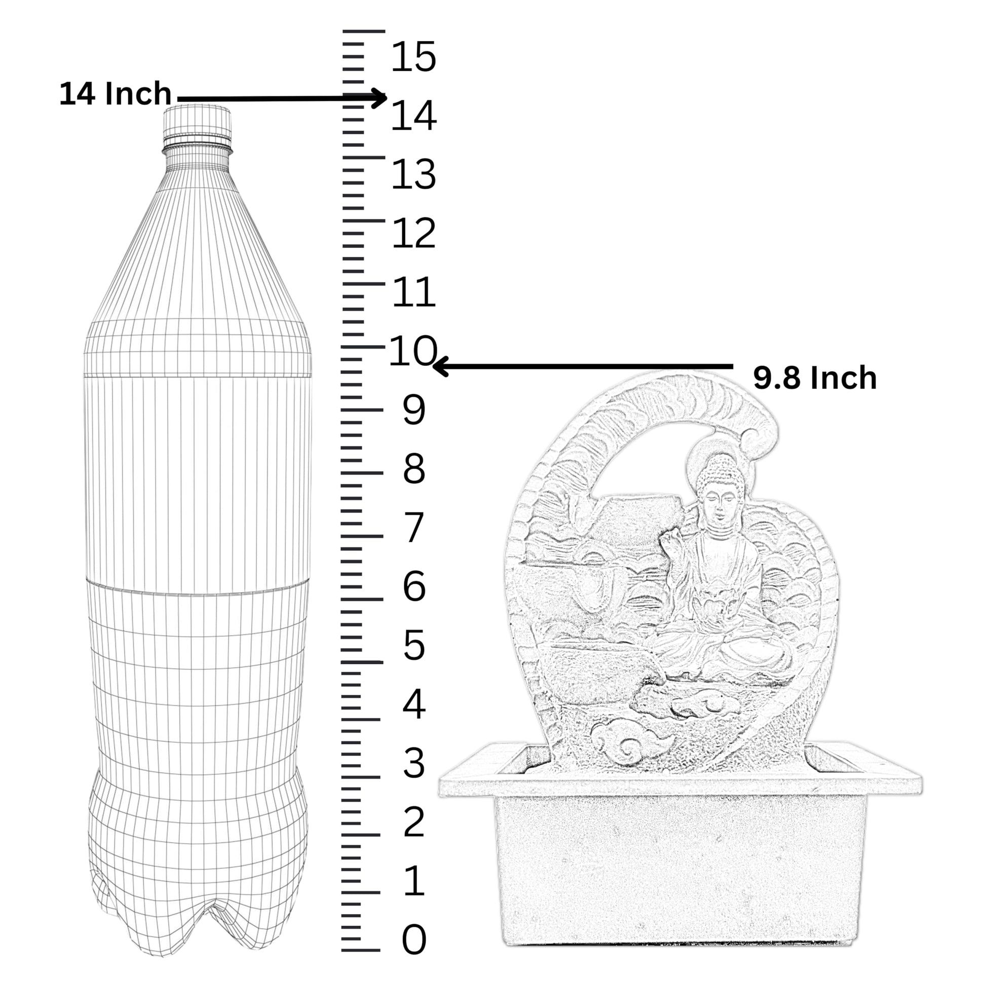 10 Inch Mini Buddha Table top Water Fountain for Home and Office | |Living Room Decor| Gift Items | Home & Office Decoration Item (