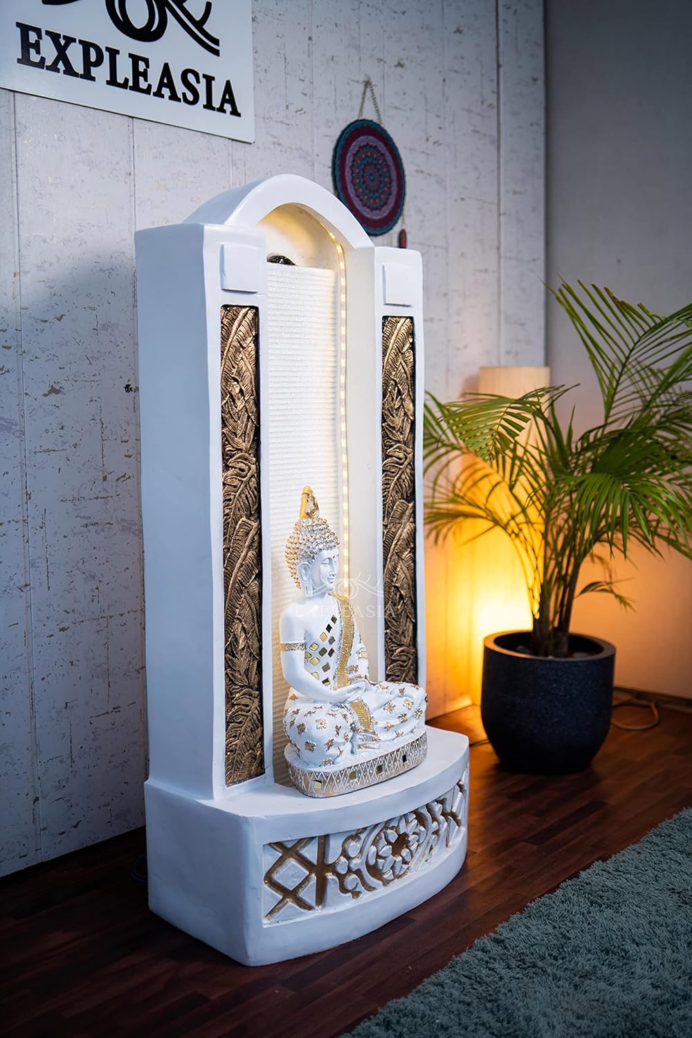 Slate Buddha 4ft Water Fountain for Home, Indoor Big Size Fountain, Garden, vastu