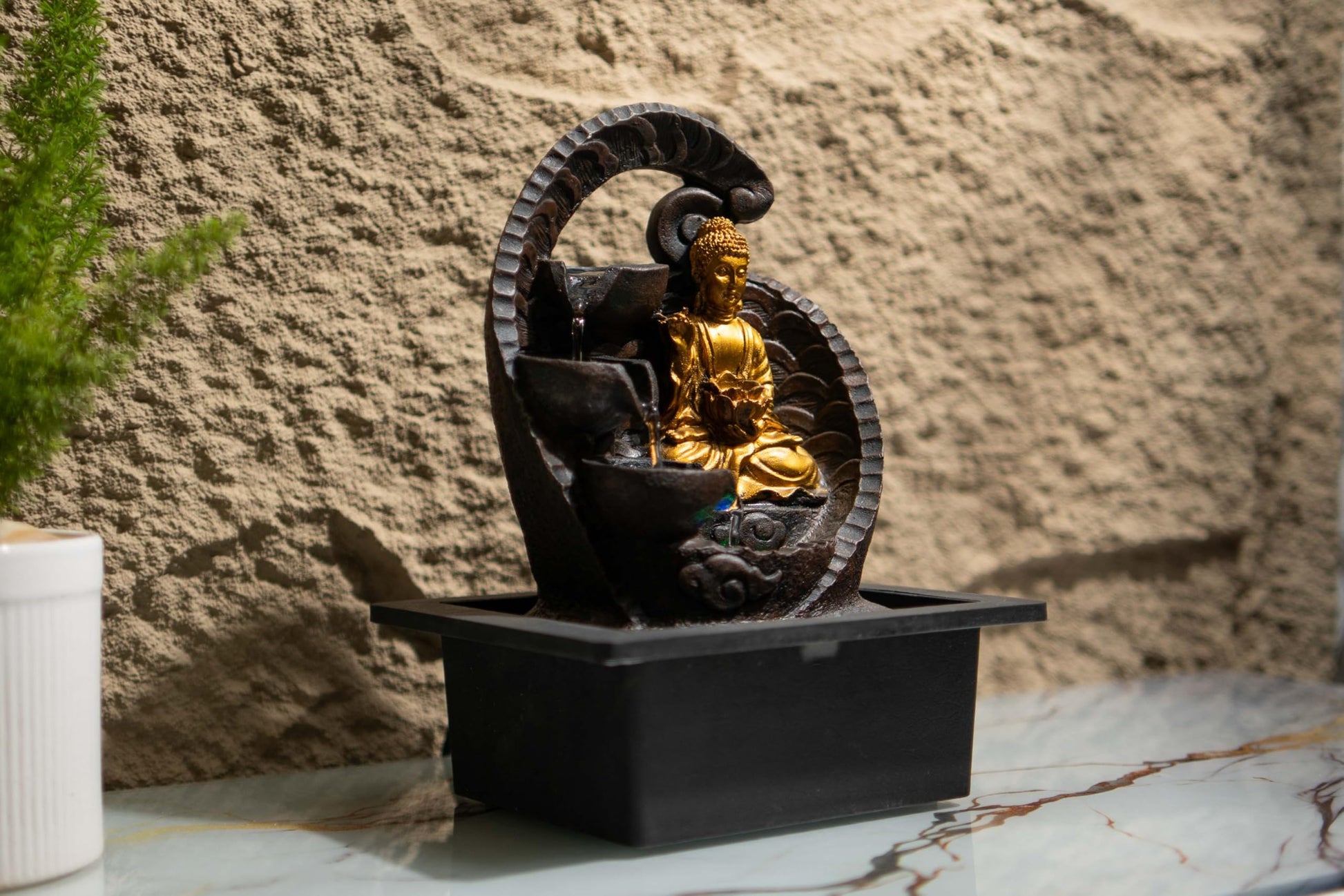 10 Inch Mini Buddha Table top Water Fountain for Home and Office | |Living Room Decor| Gift Items | Home & Office Decoration Item (