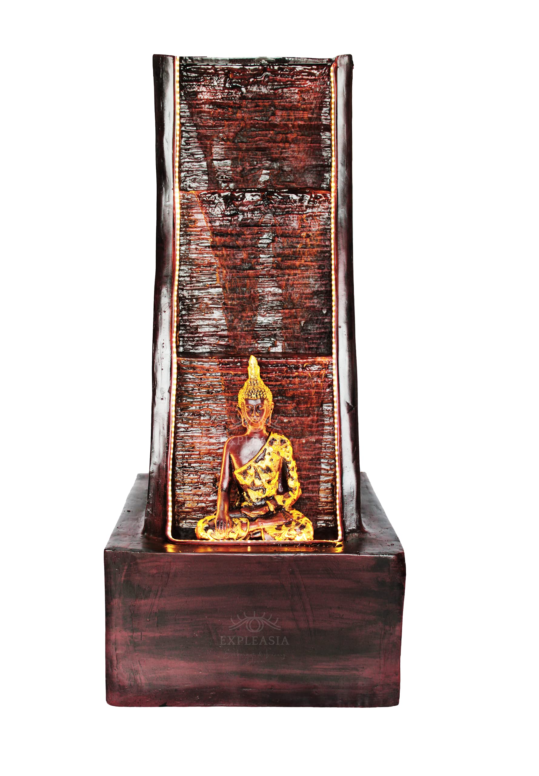3 Step Slate Buddha Water Fountain for Home, Garden, Indoor Fountain Big Size, vastu, Buddha Water Fountain Indoor Home décor