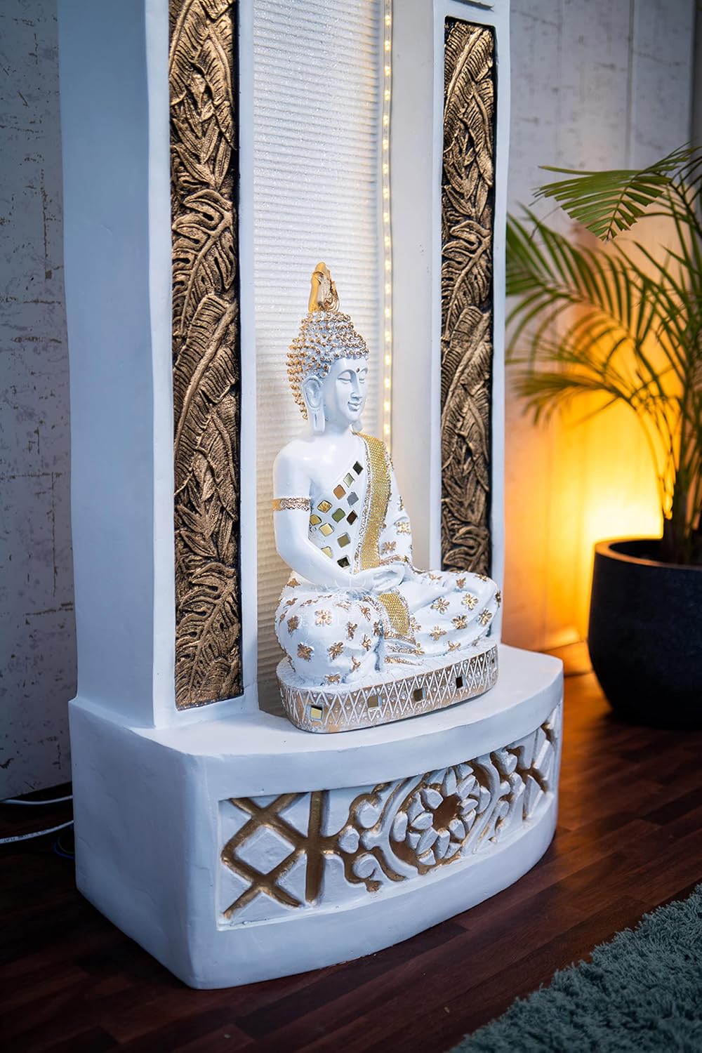 Slate Buddha 4ft Water Fountain for Home, Indoor Big Size Fountain, Garden, vastu