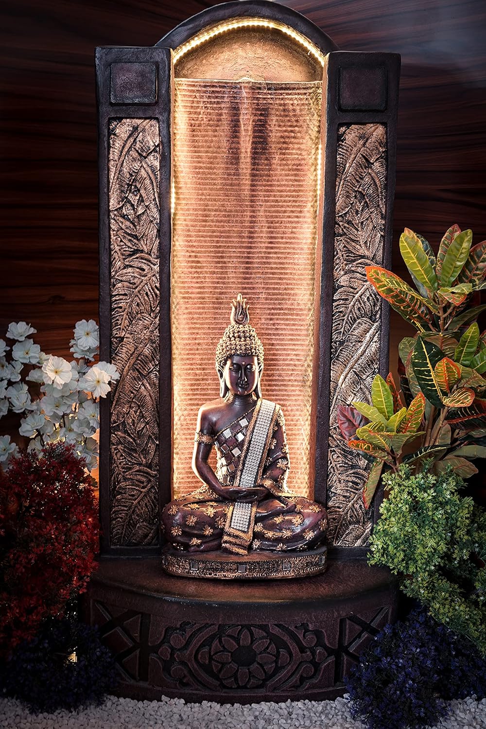 Slate Buddha 4ft Water Fountain for Home, Indoor Big Size Fountain, Garden, vastu