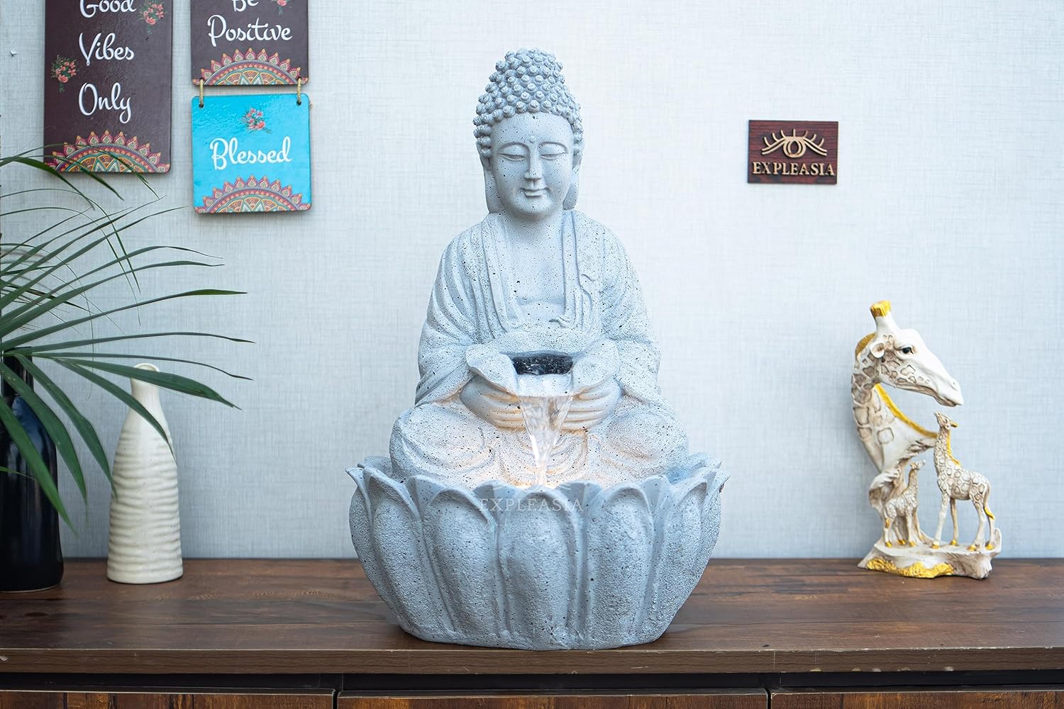 2ft Lotus Buddha Water Fountain for Home, Office, Buddha Water Fountain for Home, Buddha Water Fountain Indoor Home décor, Buddha Fountain Small