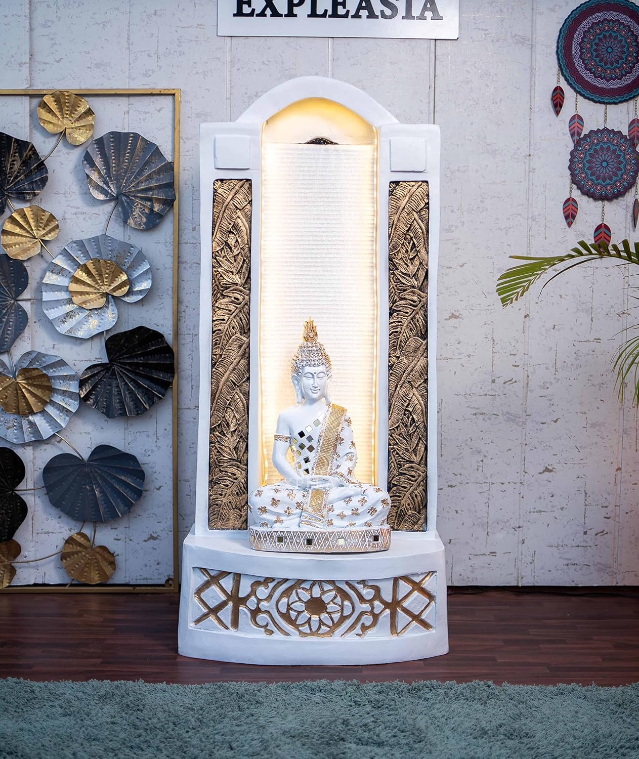 Slate Buddha 4ft Water Fountain for Home, Indoor Big Size Fountain, Garden, vastu