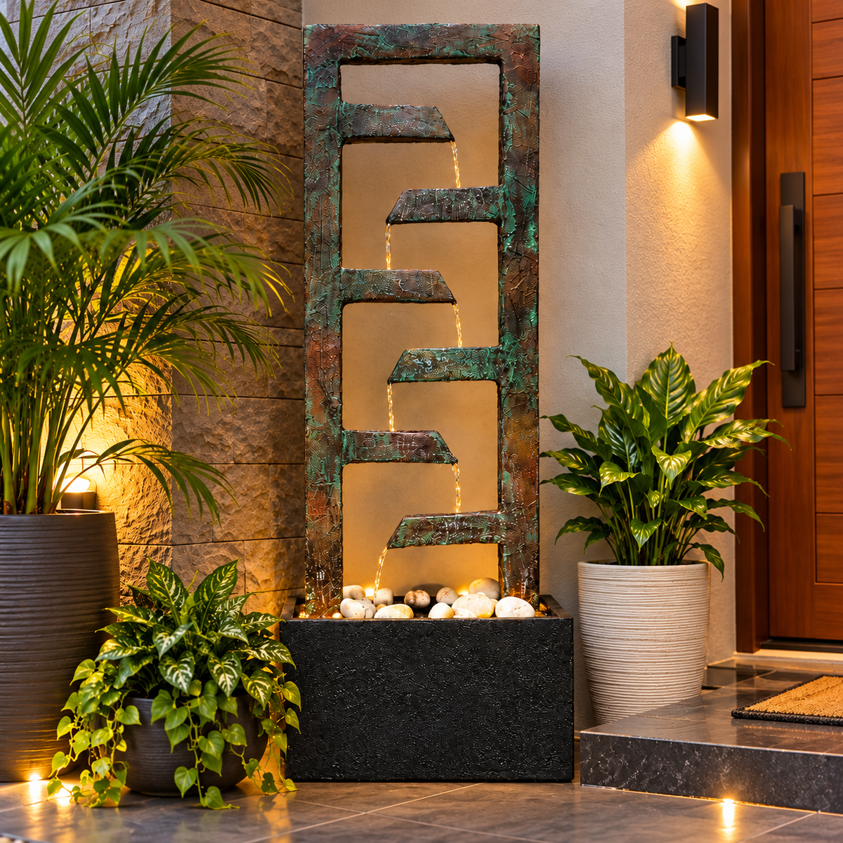 4ft Zigzag Indoor Water Fountain - Large Size for Home & Vastu Decor