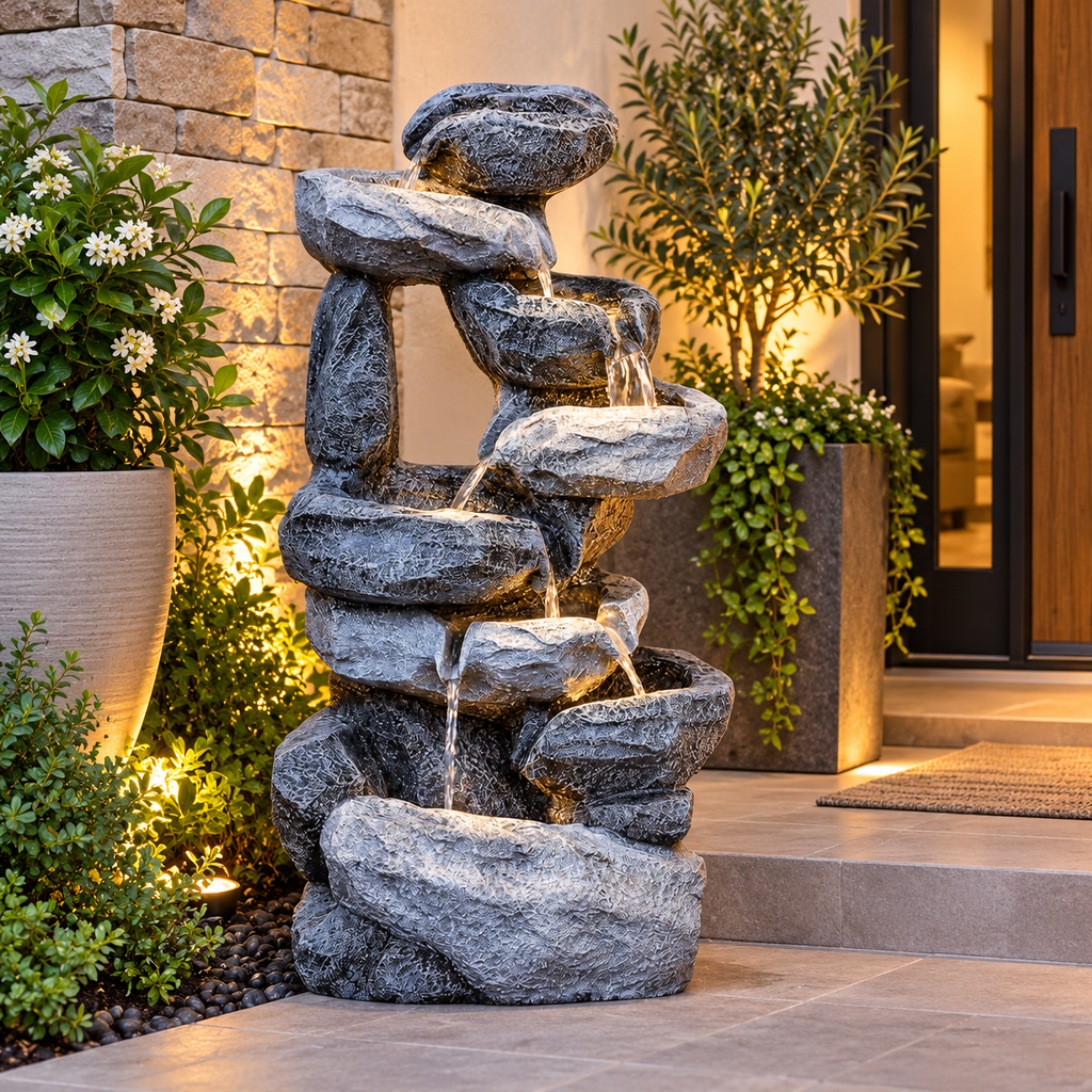 Resting Rock Water Fountain for Home | Indoor & Covered Outdoor