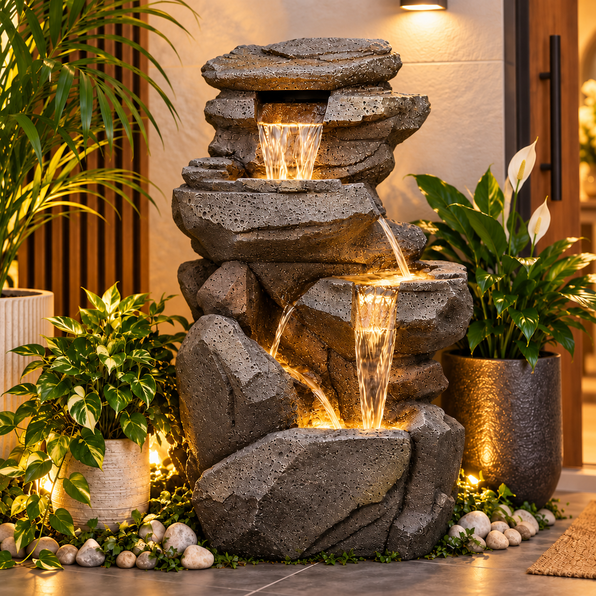 Rock Waterfall Fountain – Big Size | Indoor & Covered Outdoor Décor