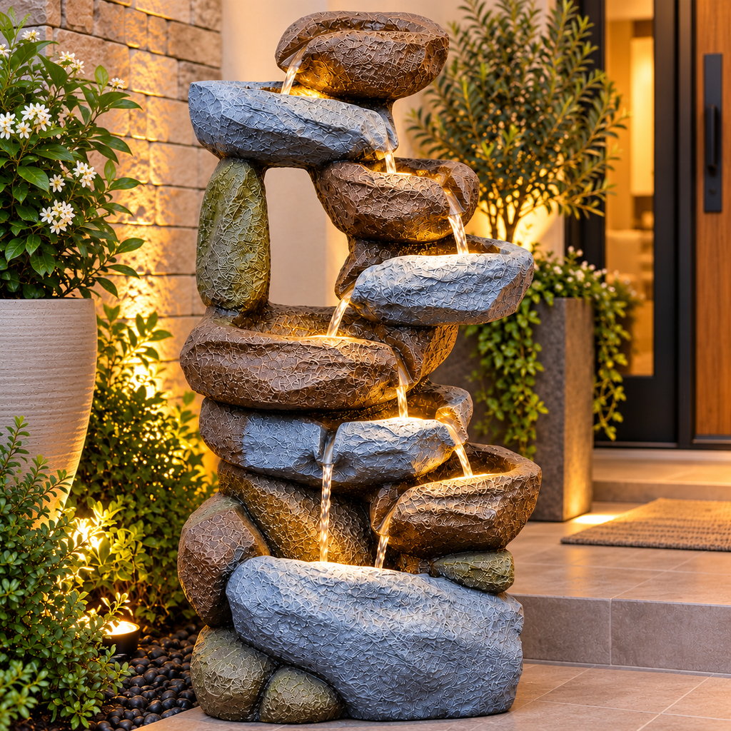 Resting Rock Water Fountain for Home | Indoor & Covered Outdoor