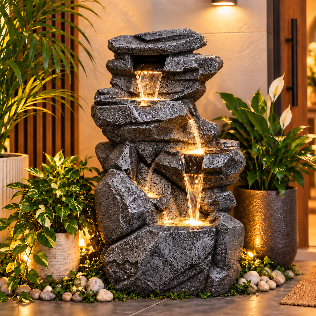 Rock Waterfall Fountain – Big Size | Indoor & Covered Outdoor Décor