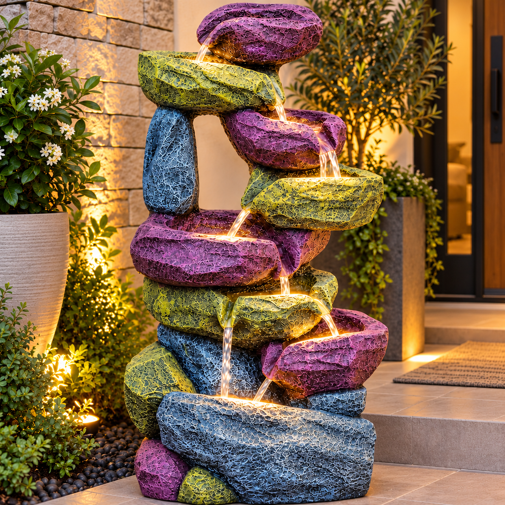 Resting Rock Water Fountain for Home | Indoor & Covered Outdoor
