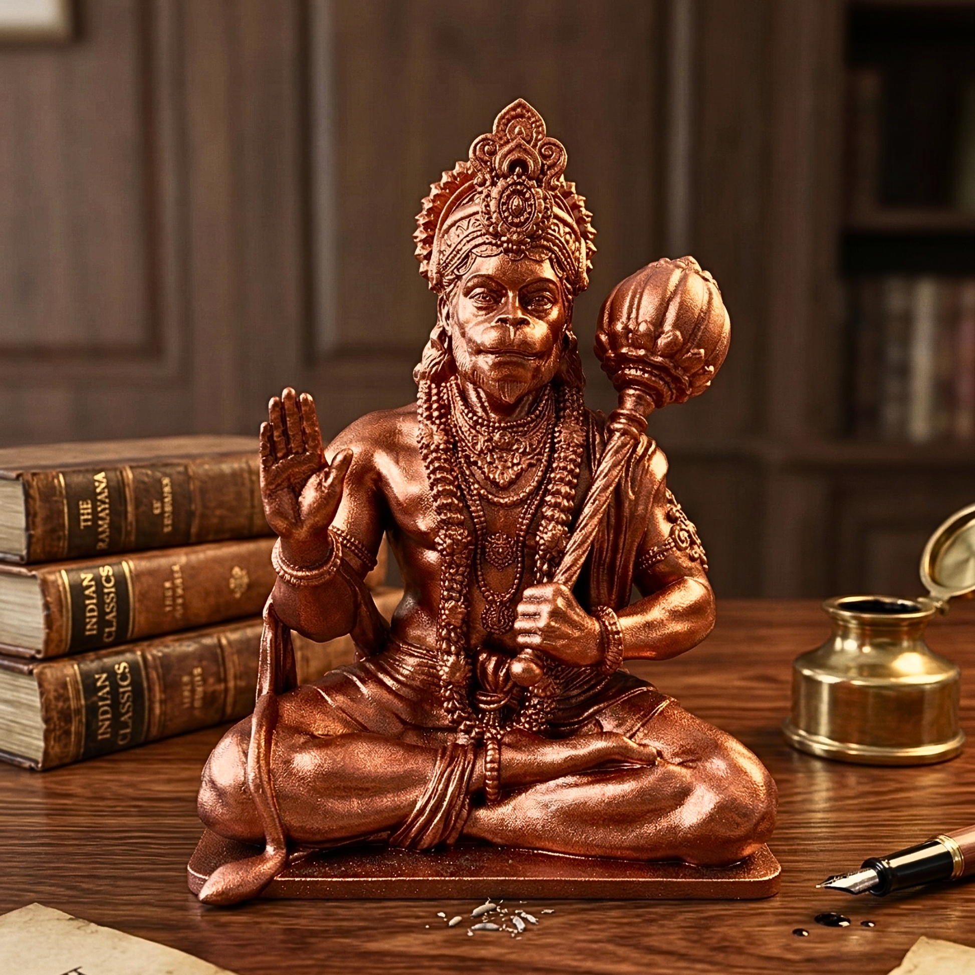 3D Printed Lord Hanuman Idol Showpiece – Front View – Expleasia India