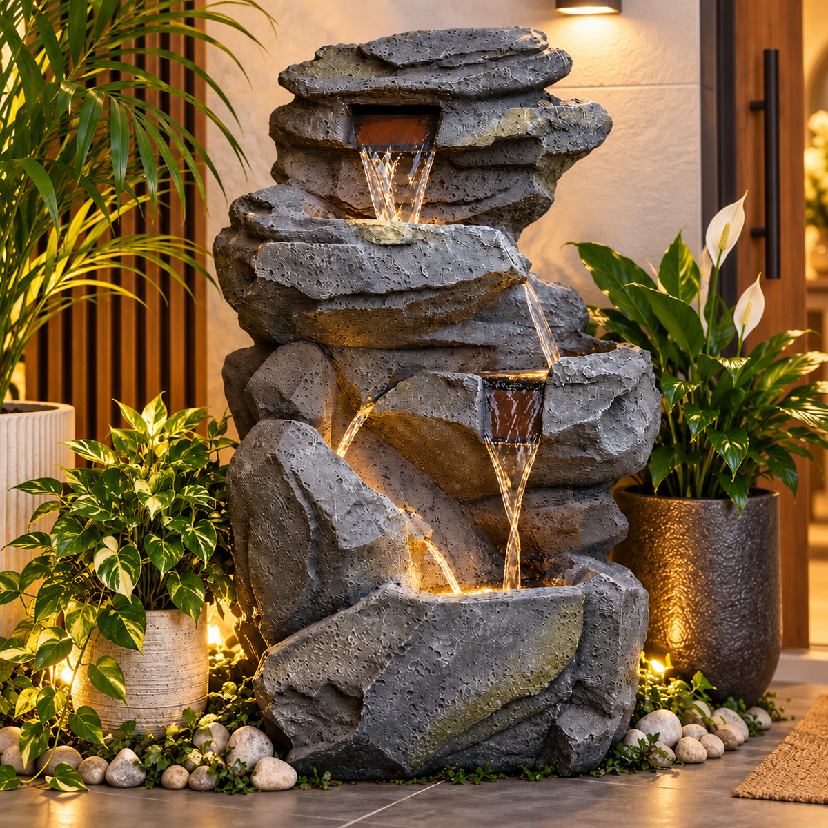 Rock Waterfall Fountain – Big Size | Indoor & Covered Outdoor Décor