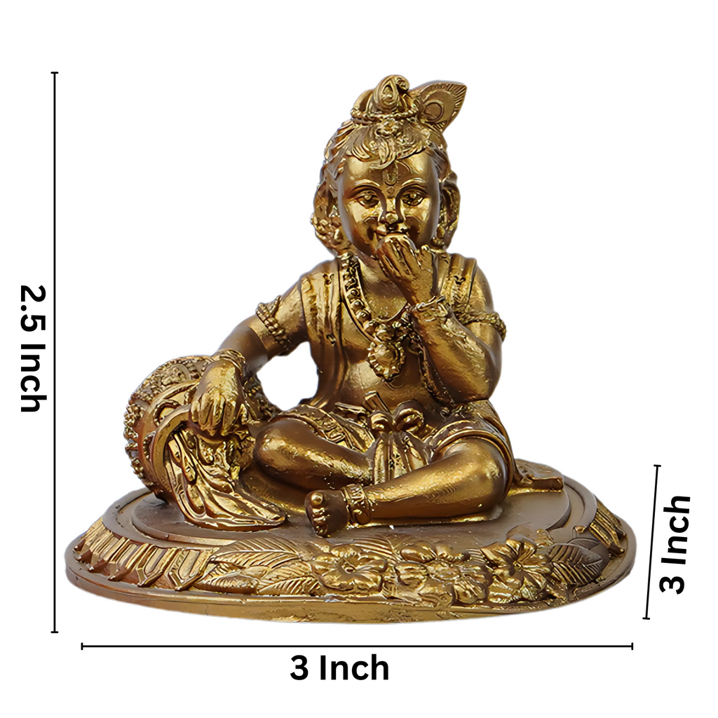 Decorative Makhan Chor Idol Showipece for Car deshboard, Office Table and Home Temple, Gift Item
