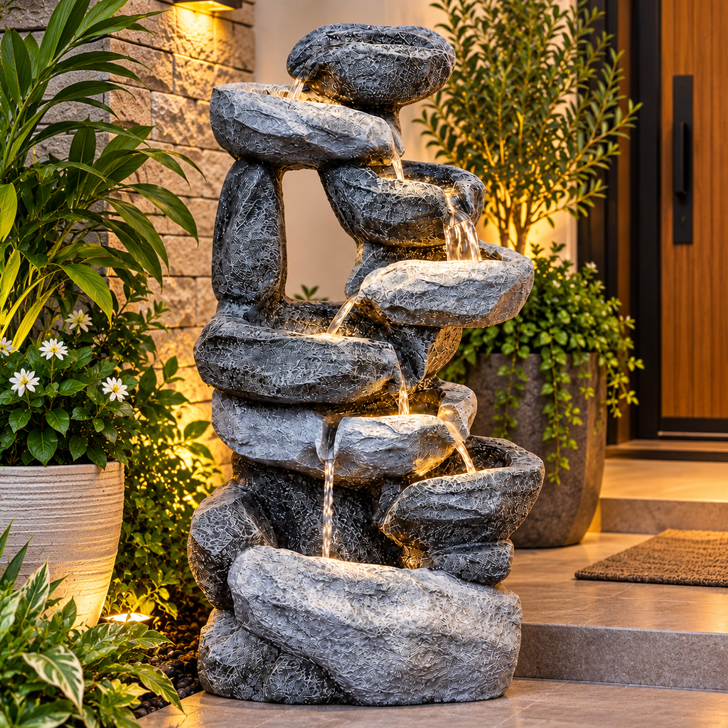 Resting Rock Water Fountain for Home | Indoor & Covered Outdoor