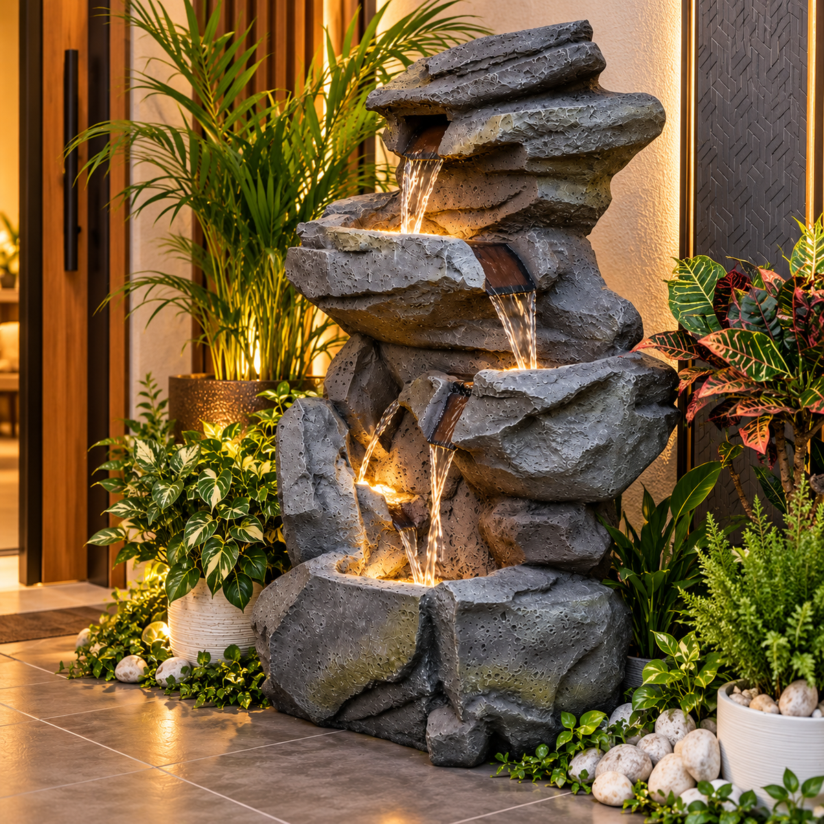 Rock Waterfall Fountain – Big Size | Indoor & Covered Outdoor Décor