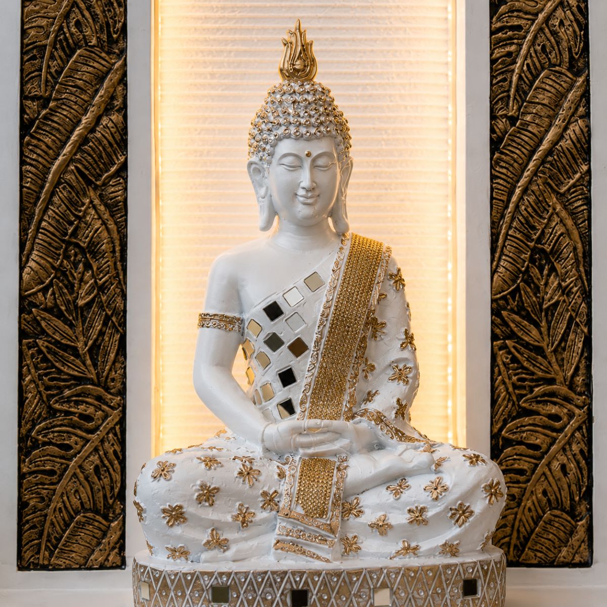 4ft Buddha Slate Water Fountain for Home | Indoor Outdoor Decor | LED Lights | Vastu Friendly