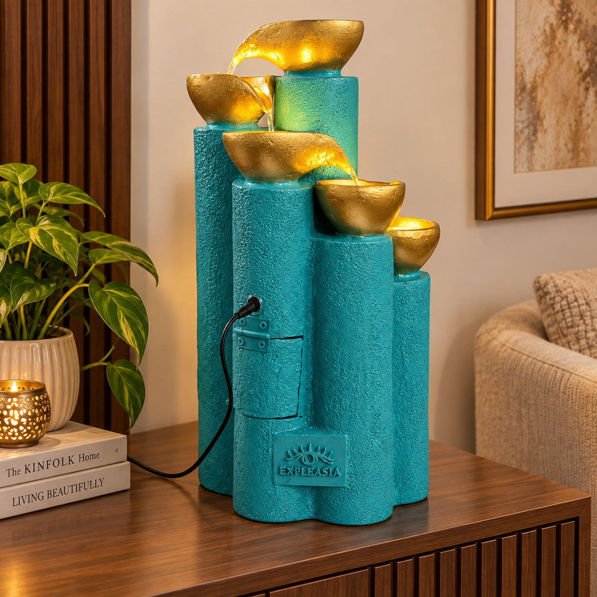 Bamboo Buddha Water Fountain – Elegant Décor for Home, Garden & Vastu