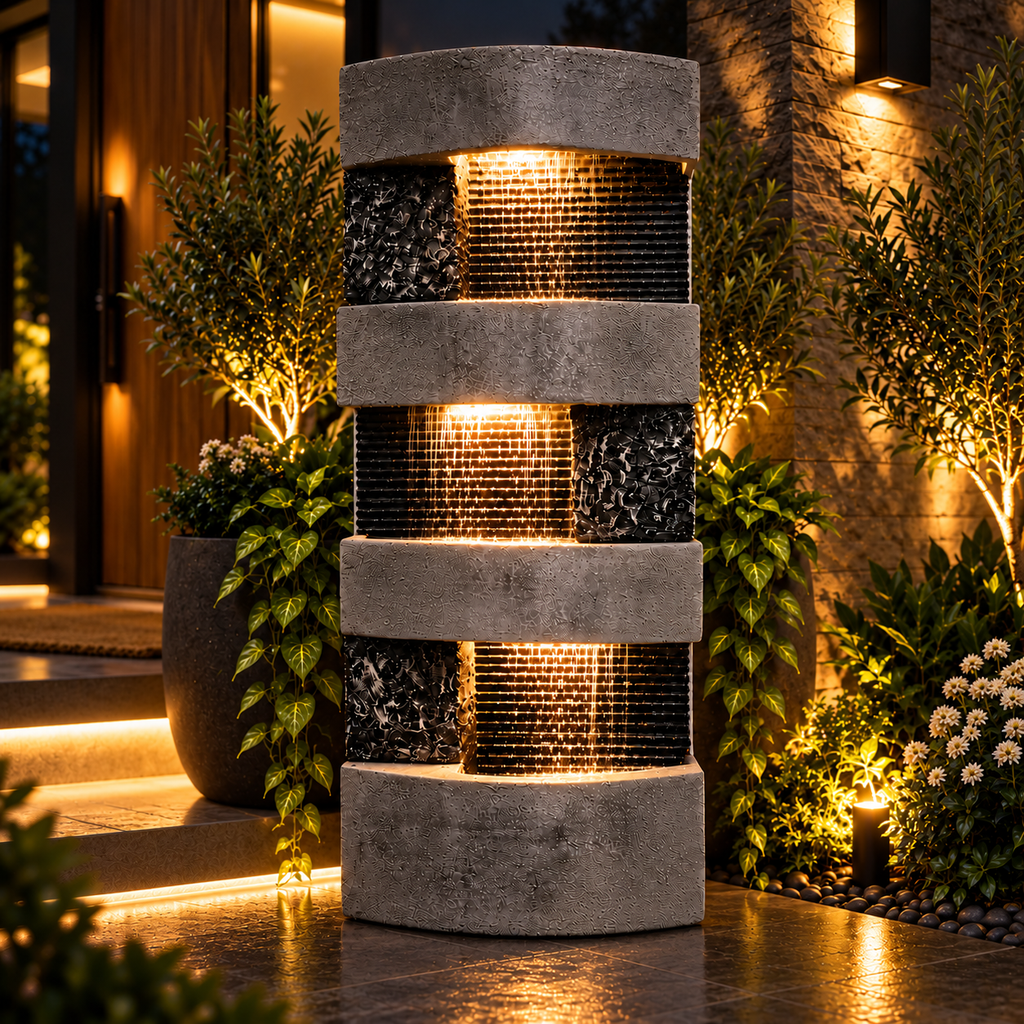 Urban Grid Multi Cascade Water Fountain – 40 Inch
