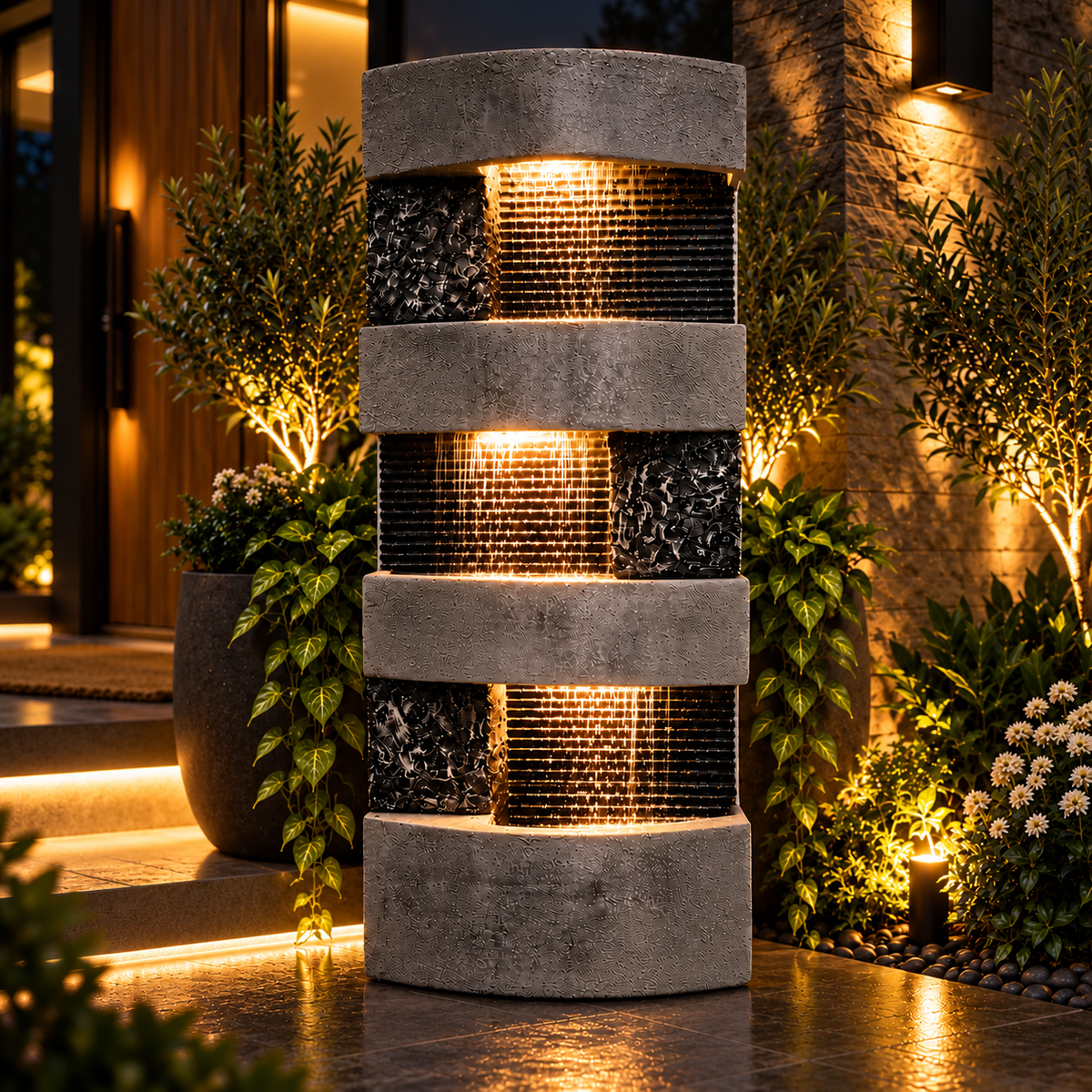 Urban Grid Multi Cascade Water Fountain – 40 Inch