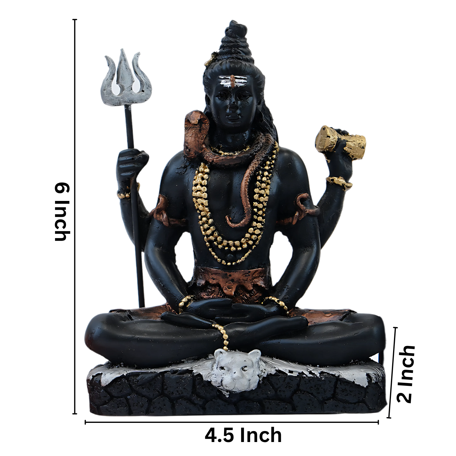 Decorative Lord Shiva Idol Showipece for Car deshboard, Office Table and Home Temple, Gift Item (Black)