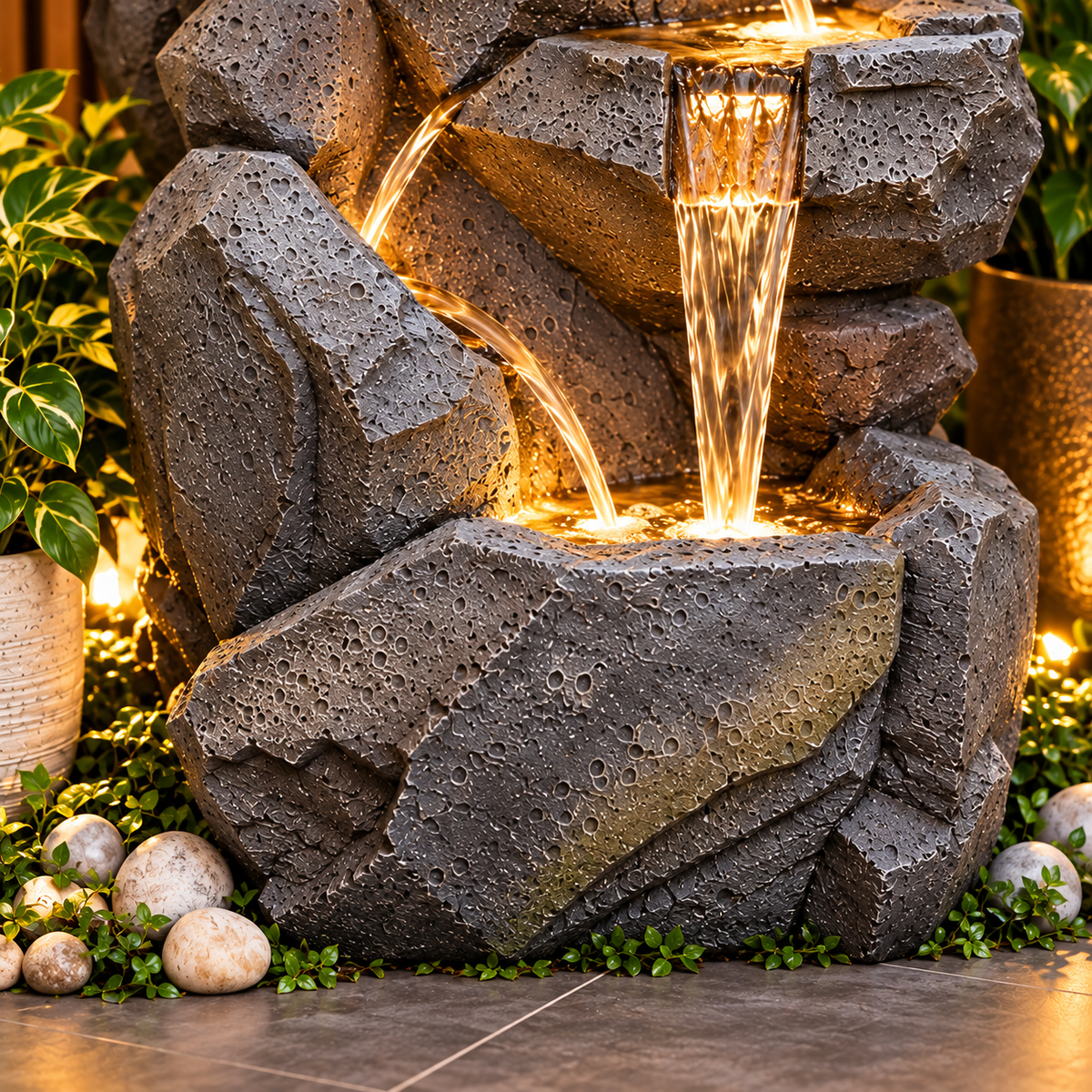 Rock Waterfall Fountain – Big Size | Indoor & Covered Outdoor Décor