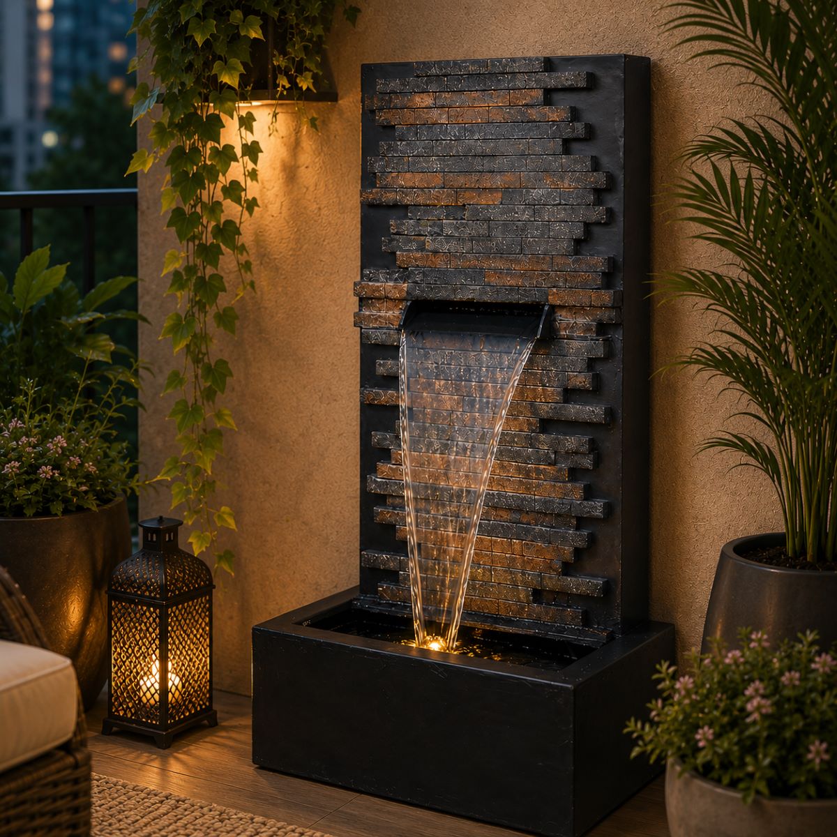 4ft Stone Wall Waterfall Fountain – Big Size | For Home, Garden & Vastu