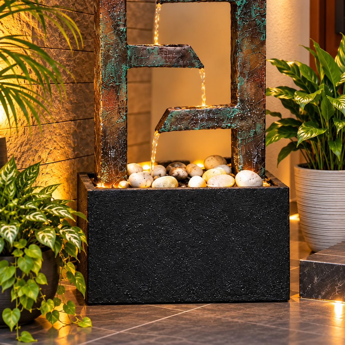 4ft Zigzag Indoor Water Fountain - Large Size for Home & Vastu Decor
