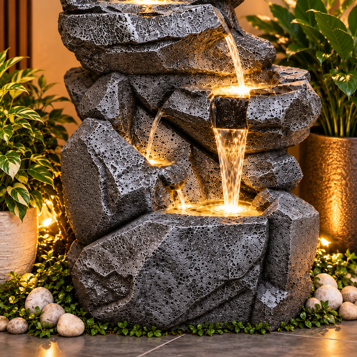 Rock Waterfall Fountain – Big Size | Indoor & Covered Outdoor Décor