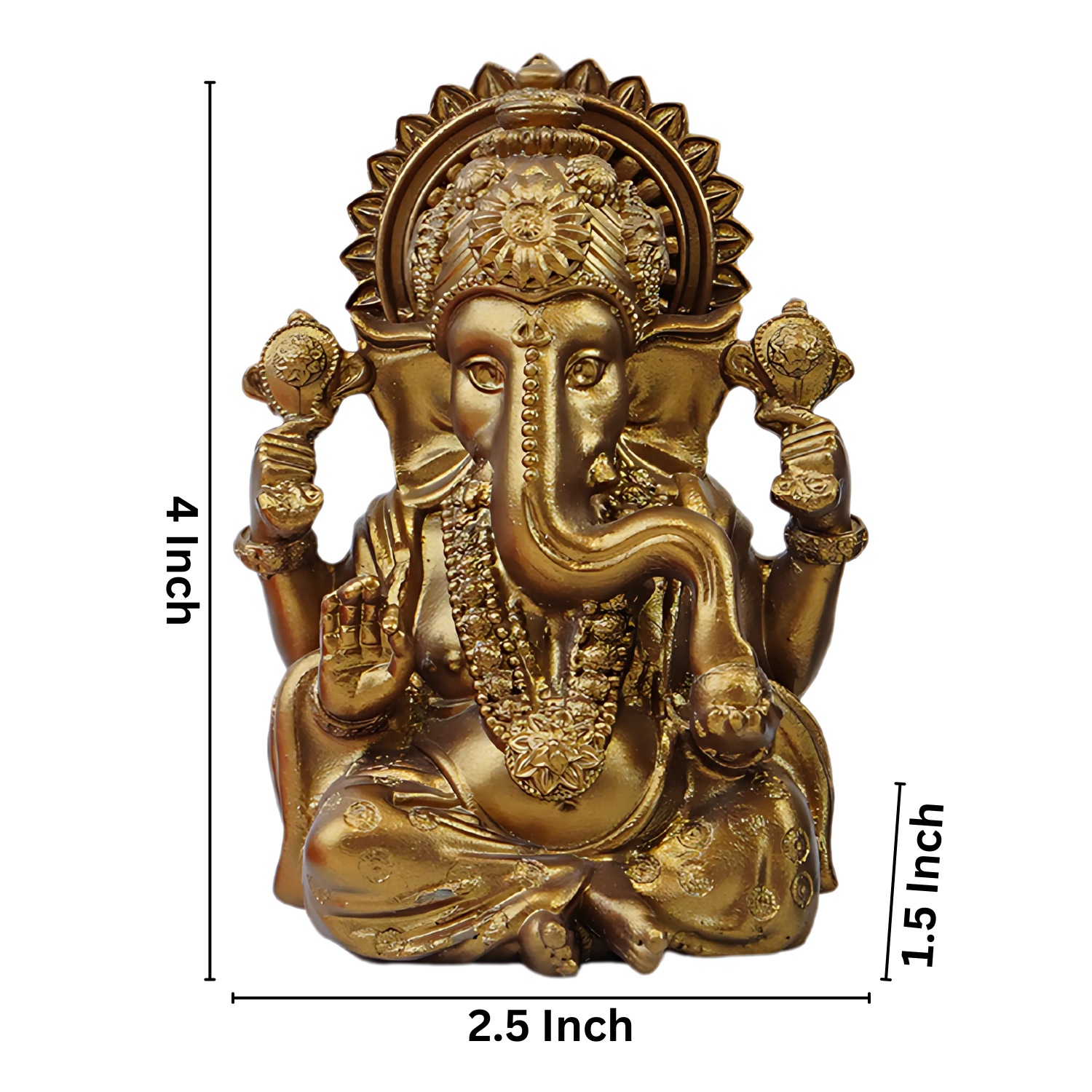 Decorative Lord Ganesha Idol Showipece for Car deshboard, Office Table and Home Temple, Gift Item