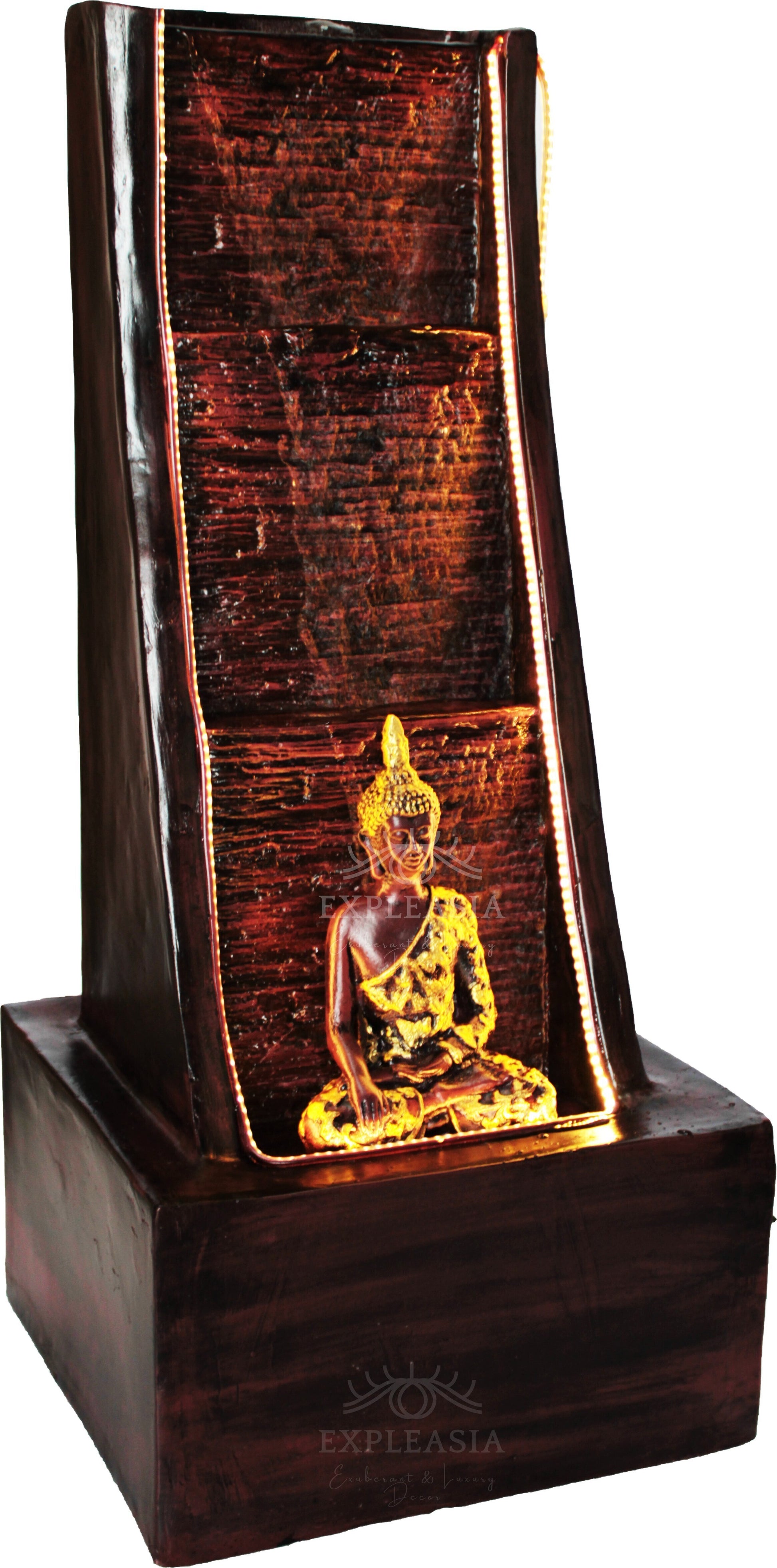 3 Step Slate Buddha Water Fountain for Home, Garden, Indoor Fountain Big Size, vastu, Buddha Water Fountain Indoor Home décor