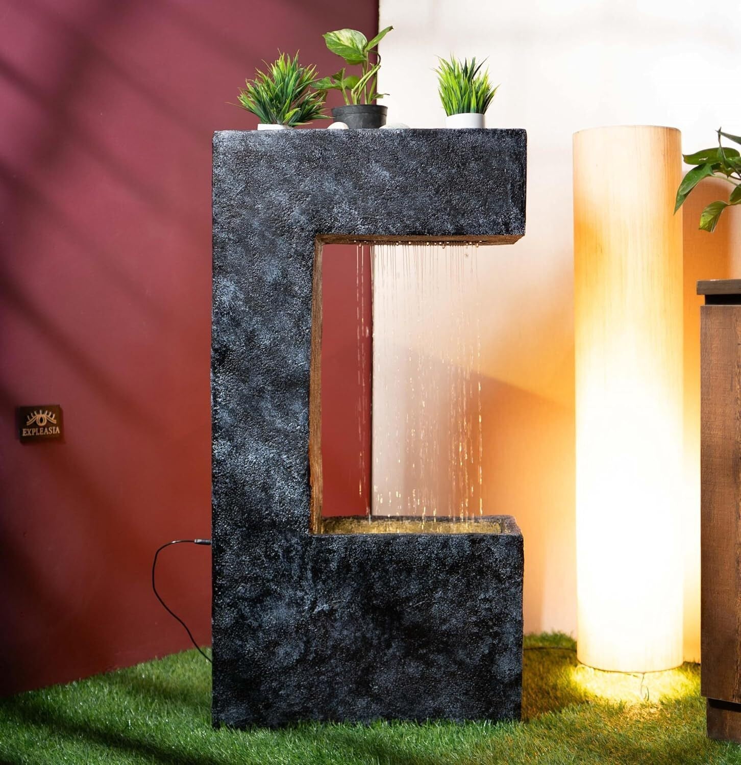 C Shape Planter Shower Fountain, Water Fountain for Garden, Water Fountain for Home vastu