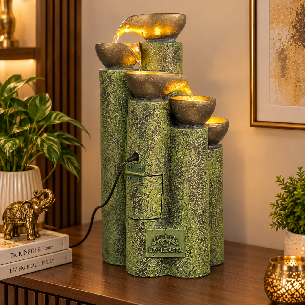 Bamboo Buddha Water Fountain – Elegant Décor for Home, Garden & Vastu