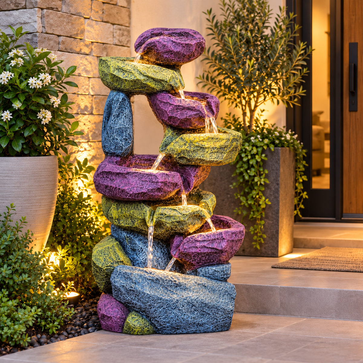 Resting Rock Water Fountain for Home | Indoor & Covered Outdoor