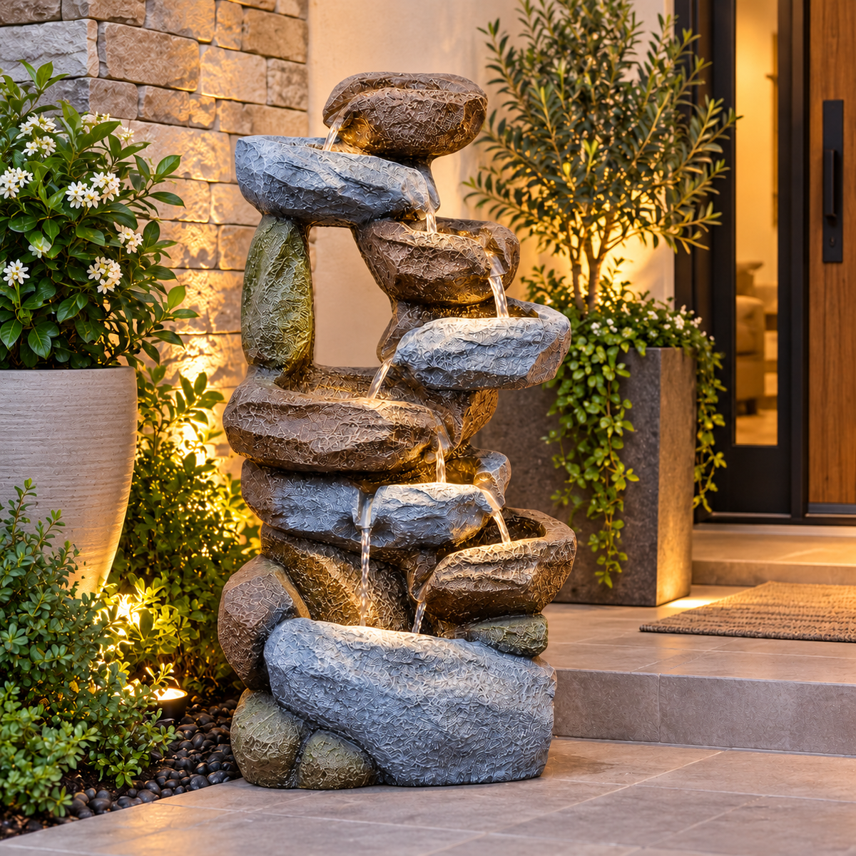 Resting Rock Water Fountain for Home | Indoor & Covered Outdoor