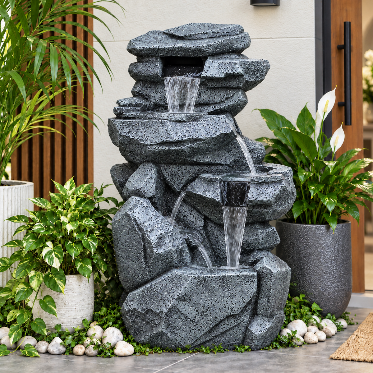 Rock Waterfall Fountain – Big Size | Indoor & Covered Outdoor Décor