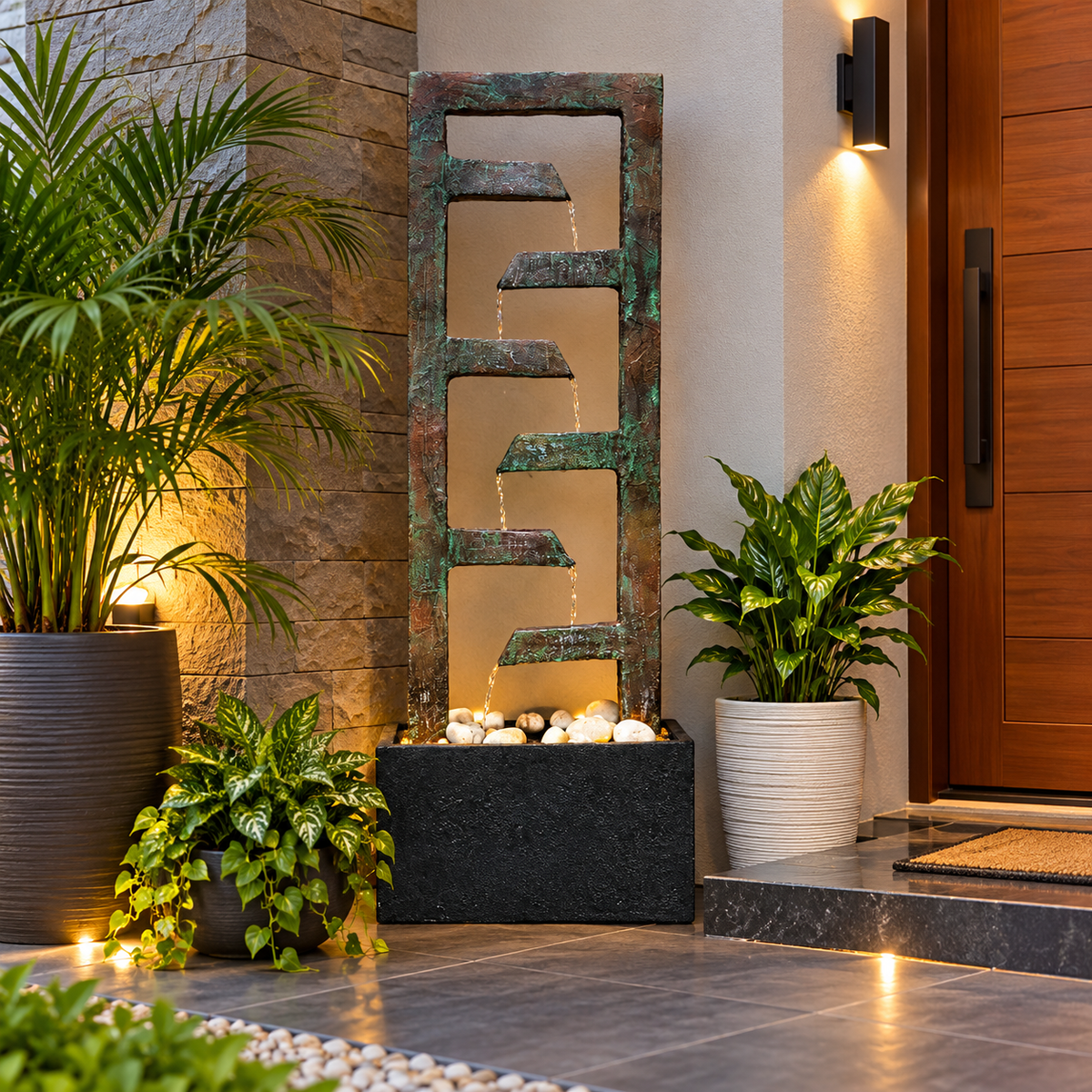 4ft Zigzag Indoor Water Fountain - Large Size for Home & Vastu Decor