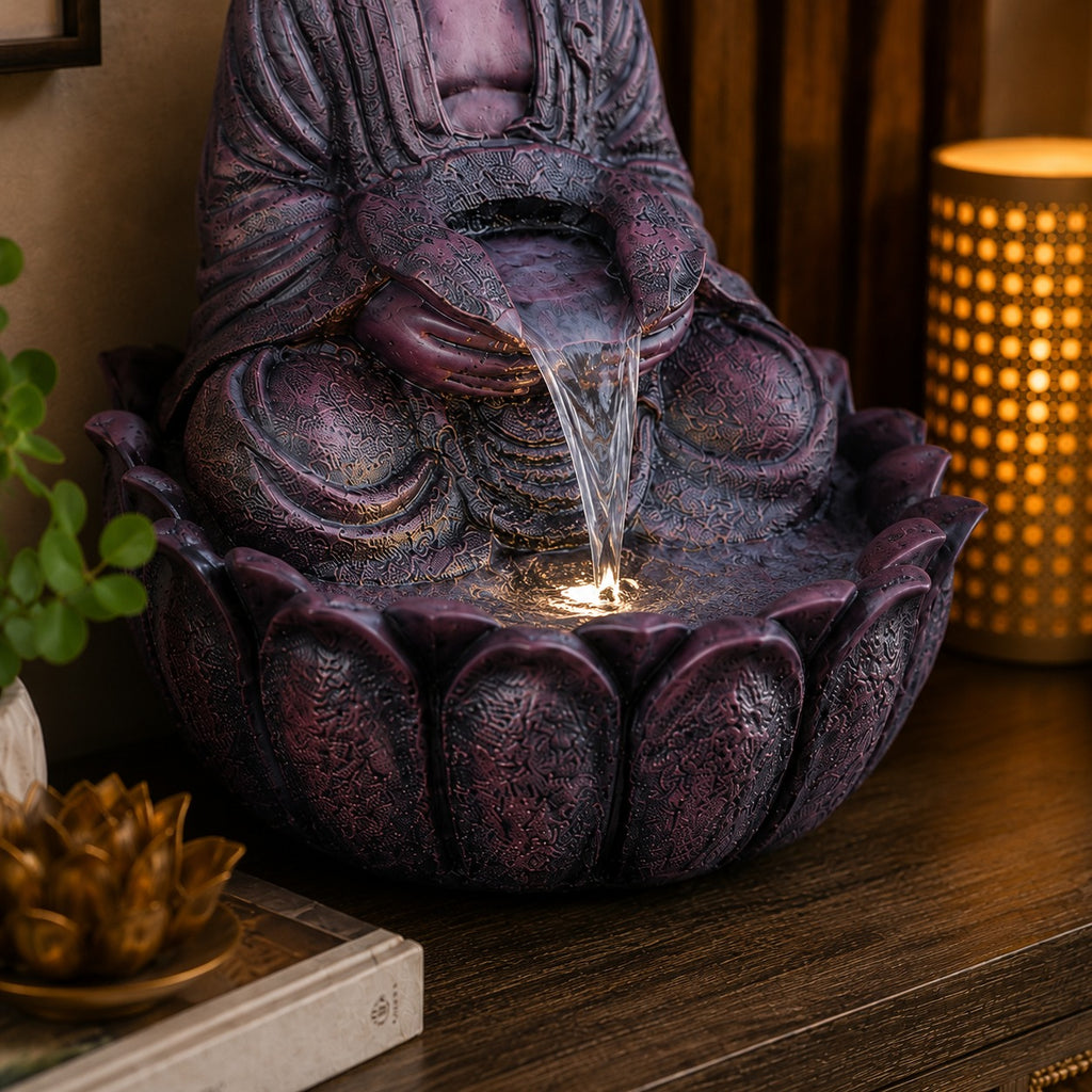 2ft Lotus Buddha Water Fountain for Serene Home & Office Decor