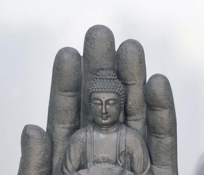 Embossed Palm Buddha Water Fountain for Home, Indoor Water Fountain Big Size, Fountain for Home vastu, Buddha Fountain 3 feet