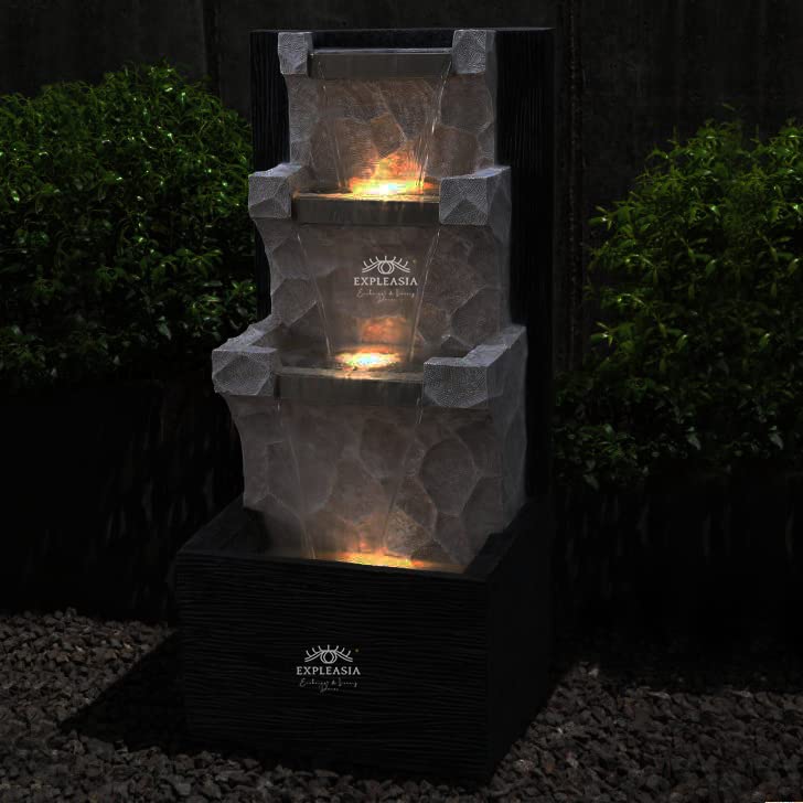 Wall Back Water Resin Fountain for Indoor and Outdoor, Large Water Fountain, Water Fountain for Garden, Home Decor Water Fountain