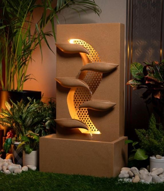 Contemporary Leaf Indoor Water Fountain, Water Fountain for Home, Water Fountain for Home and Office