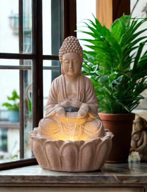2ft Lotus Buddha Water Fountain for Home, Office, Buddha Water Fountain for Home, Buddha Water Fountain Indoor Home décor, Buddha Fountain Small