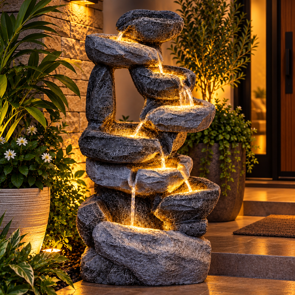 Resting Rock Water Fountain for Home | Indoor & Covered Outdoor