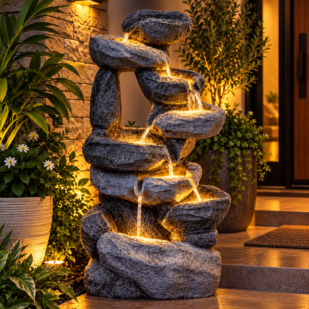 Resting Rock Water Fountain for Home | Indoor & Covered Outdoor